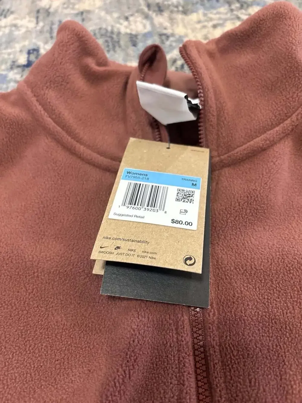 Nike Therma-Fit Half Zip Fleece Size M Brown